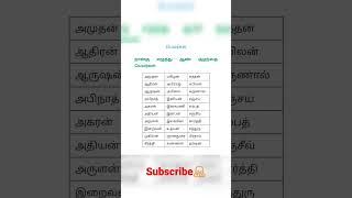 four letter boy baby name in Tamil part 2 #subscribe @mahasathish9080