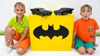 Vlad and Niki have fun with Batman toy cars