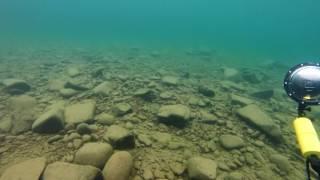 Diving in the Harbor of Grand Marais, MN