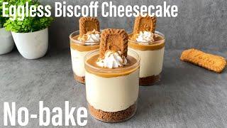 No-Bake Lotus Biscoff Cheesecake Recipe | Cookie Butter Cheesecake Recipe | Cheesecake shots