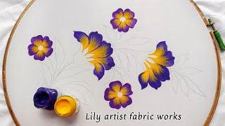 Fabric Painting for Beginners Dry Shades| Double Shade Painting on Cloth