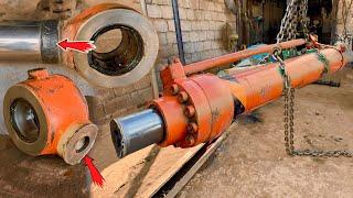 How to Repair a broken jack rod of hydraulic excavator | Procedure for repairing a broken jack