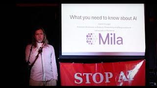 Stop AI presentation with AI Professor David Krueger in Berkeley