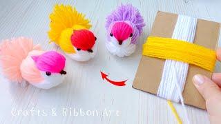 Super Easy Bird Making Idea with Yarn - DIY Woolen Birds - How to Make Yarn Bird - Woolen Dolls