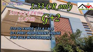 210 SQ.YARDS G+1 PENT INDIPENDENT HOUSE FOR SALE IN HYDERABAD || NEAR TO LB NAGAR || VANASTALIPURAM