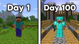 I Spent 100 Days In Old Minecraft