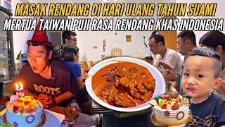 MASAK RENDANG DI HARI ULTA SUAMI MERTUA TAIWAN PUAS DENGAN NIKMAT NYA RENDANG