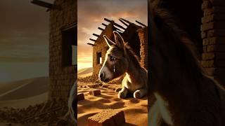 The farmer and the doncky build a house in the desert but the house is destroyed in a flood  #ai