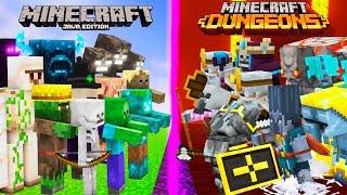 MINECRAFT JAVA MOBS vs MINECRAFT DUNGEONS MOBS - ALL MINECRAFT JAVA vs ALL MINECRAFT DUNGEONS BOSSES