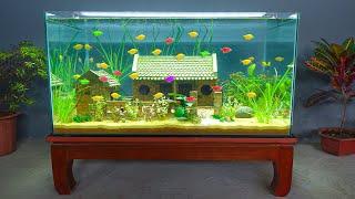 Amazing cement ideas! How to DIY beautiful aquarium with ancient house