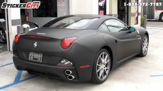 Matte Black Ferrari California Wrap by STICKERCITY.COM