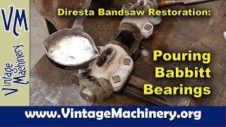 Diresta Bandsaws Restoration 22: Pouring Babbitt Bearings on the Upper Wheel Shaft