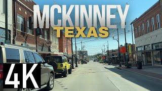 Road Tour of Historic Downtown McKinney, Texas in 4K - Dallas Suburb