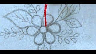 Easy flower hand embroidery stitch,Simple flower stitch,All over flower embroidery