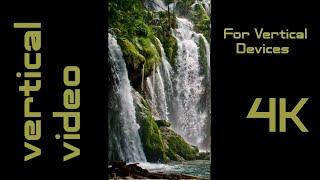 4k Jungle Waterfall Vertical Video - Nature Scenery