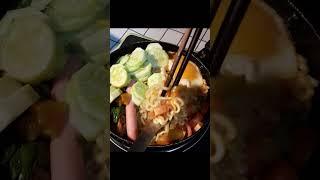  MUKBANG ASMR | Spicy noodles 🫕cook at home #asmr #eating #shorts #mukbang