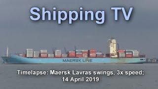 Maersk Lavras swings - 3x timelapse, 14 April,2019