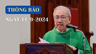 Nhà thờ Chính Tòa Đức Bà Sài Gòn: Thông báo ngày 14-9-2024