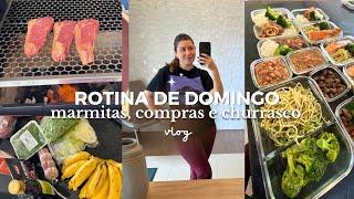 ROTINA DE DOMINGO PARA EMAGRECIMENTO | Compras da semana, marmitas, churrasco e treino na academia