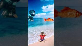 Cute baby  to fish to vfx funny magic video by magic #vfx #vfxmantu #vfxmagic