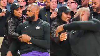 LeBron James' Reaction When His Mom Surprised Him before Game vs Clippers