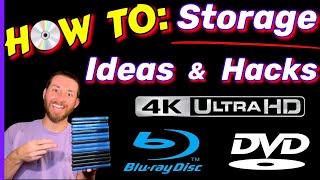 HOW TO: Storage Ideas & Hacks for Physical Media 4K UHD, Blu Ray & DVD in Small & BIG Living Spaces!