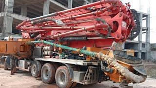 SANY Kncpe 55M³ Concrete Pump Opening Boom Full Movie