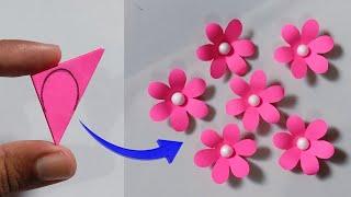 Very Easy Paper Flower Craft | Paper Flower Making Step By Step | DIY Flower Craft