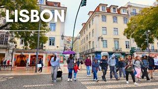 A Rainy Day Walk in Lisbon PORTUGAL