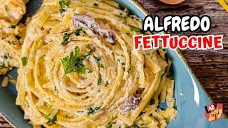 Creamy Chicken Alfredo Fettuccine Pasta Recipe | Creamy Alfredo Pasta Recipe with Mushroom & Garlic