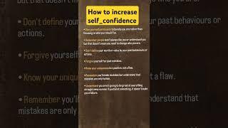 How to increase self confidence? #motivation #youtubeshorts