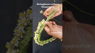 How to tie flowers without Thread & wire/How to Make a Daisy Flower Crown #shorts #diy #trending