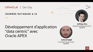 Développement d’application « data centric » avec Oracle APEX