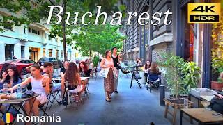 Bucharest Walking Tour / Evening walk around Piața Unirii and Universitate sta. / Romania / 4K HDR