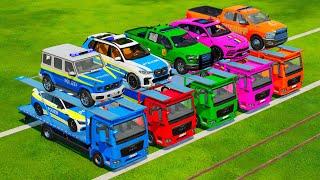 TRANSPORTING ALL POLICE CARS WITH MAN CAR TRANSPORTERS! Farming Simulator 22