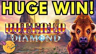 OMG!  WOW!  116 FREE GAMES on BUFFALO DIAMOND SLOT MACHINE FOR A HUGE WIN!