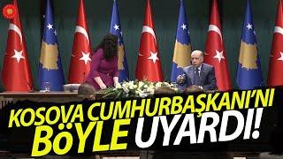 Cumhurbaşkanı Erdoğan Kosova Cumhurbaşkanı'nı böyle uyardı! 'Osmani, şurada bir tokalaşalım'