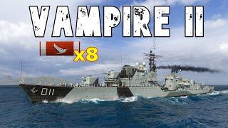 World of WarShips Vampire II - 8 Kills 221K Damage