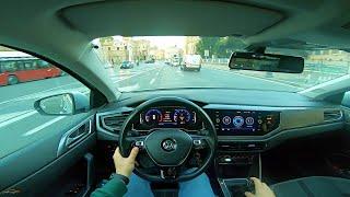 Chill Car Driving POV Rome Cobblestone Center City