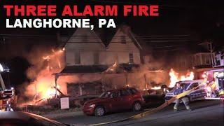 West Richardson Ave 3 Alarm Dwelling Fire 11/16/24 Langhorne, PA.