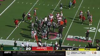 Ohio player steps on Jacksonville State player after the play leading to heated moment