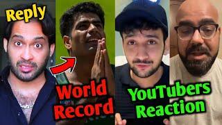 YouTubers Reaction On Arshad Nadeem Won Gold Medal  For Pakistan ft : Maaz Safder, Waqar Zaka, Juna