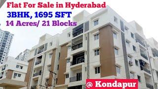 Flat For Sale in Hyderabad | 3BHK Ready To Move Flats in Kondapur Hyderabad | #kondapur #hyderabad