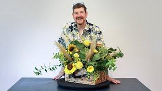 How To Make A Hamper Floral Display - Foam Free!