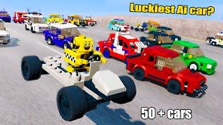 Luckiest Ai Brick Car Downhill? - Beamng drive