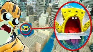 Drone Catches SPONGEBOB SEA EATER In a FLOODED CITY...