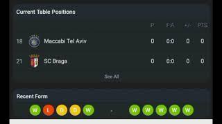 LIVE: SC Braga VS Maccabi Tel Aviv UEFA Europa league round 1