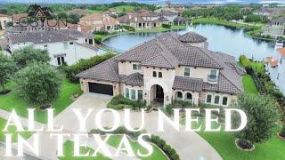 5 Bed 6 Bath Home Tour with Pool + Backyard Lake in Texas | 3 - Car Garage | Houston Living