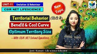 Territorial Behavior: Optimum territory size & Benefit- Cost Curve || CSIR NET 2024 || Evolution