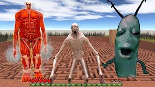 Never Go To Maze With SCP-096 VS SCARY PLANKTON NEXTBOTS & GIANT TITAN!? In Garry's Mod!